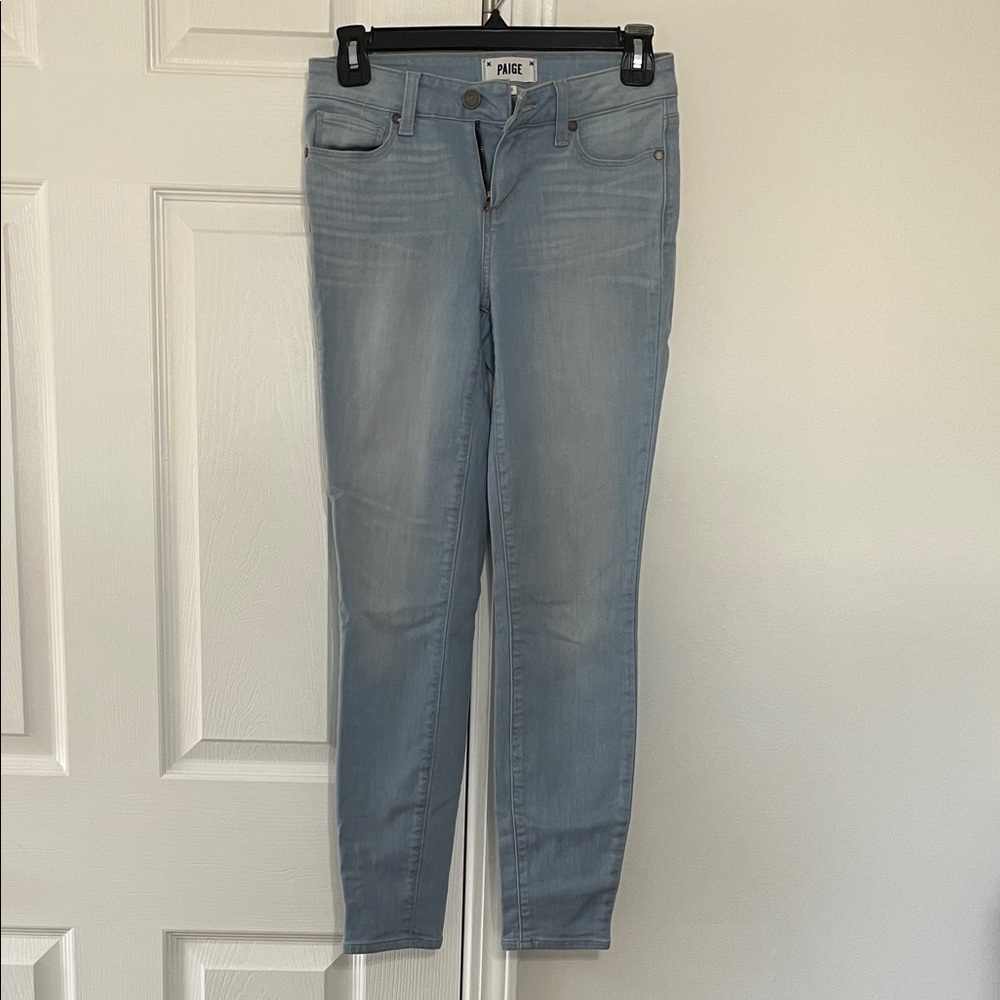 PAIGE Women's Soft Blue Skinny Jeans